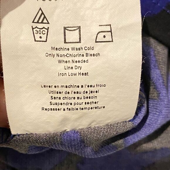 A Pea In The Pod Maternity Blue/Black Faux Wrap Dress Size Medium - Picture 7 of 7